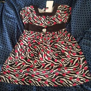 dollie and me dress black white with pink hearts